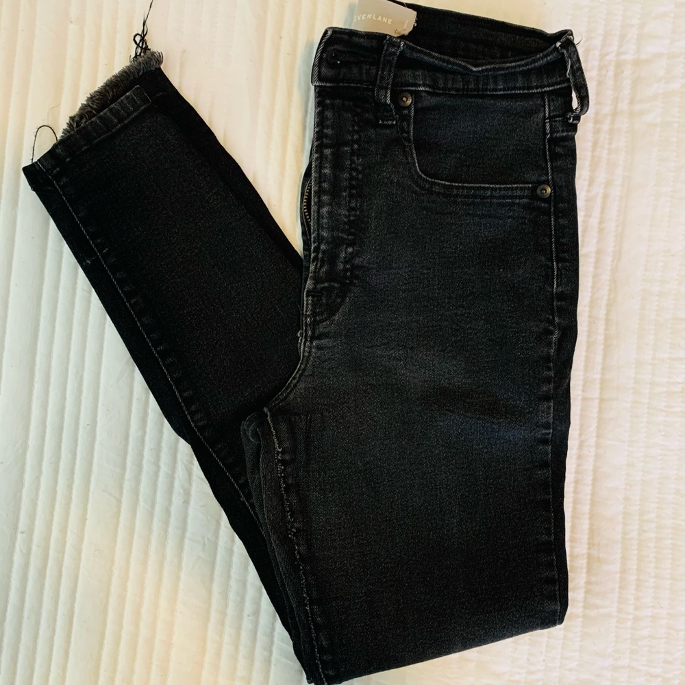 Everlane Black Distressed Skinny Jeans